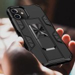 Wholesale Military Grade Armor Protection Stand Magnetic Feature Case for iPhone 12 / 12 Pro 6.1 (Black)